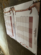 Load image into Gallery viewer, 2026 Year planner pinned up on stable wall. A3 size.