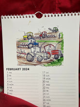 Load image into Gallery viewer, Agricultural calendar beautifully illustrated by Britt Harcus. A4 spiral bound, supplied with envelope. Full colour. Illustrations taken from Britt's latest book 'Farm Numbers with Robin'