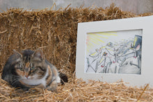 Load image into Gallery viewer, This print is from Britt's first EVER solo exhibition. There are just a few remaining and they are full of the usual charm and cheer this illustrator does best. The Original was created by mixed media on smooth paper and the print run is just 10. Each print is signed and numbered by Britt. If you like mice you'll LOVE this one.