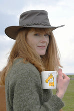 Load image into Gallery viewer, Part of a series by Britt called The Rural Committee. Collect all 4 mugs in the range. The Original drawing was done by Britt some time ago but this horse is still a classic. Loved by horse owners AND Earl Grey guzzlers. Matching coasters available. These mugs are not only stylish but they are dishwasher and microwave safe. Fine Bone China keeps your drinks hotter for longer.