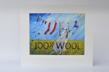 Load image into Gallery viewer, A fun and striking print by Britt Harcus. Each one is personally signed and numbered by the artist. Taken from an Original acrylic painting on canvas. This A4 sized print will add instant charm to your kitchen/dining area. Or just a great gift for all those sheep farmers and knitters out there.
