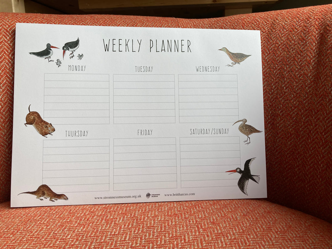 Weekly Planner illustrated by Britt Harcus for the Stromness Museum. 50 sheets of quality paper just waiting for your weekly plans!